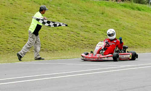 FIRST PAST THE POST: #Team 5051R clinched overall victory at the Gympie 7 Hour endurance karting event. FIRST PAST THE POST: #Team 5051R clinched overall victory at the Gympie 7 Hour endurance karting event.